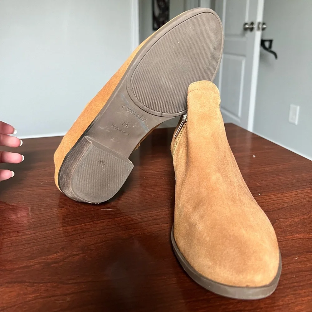 Crown & ivy | brown ankle boots - 9.5